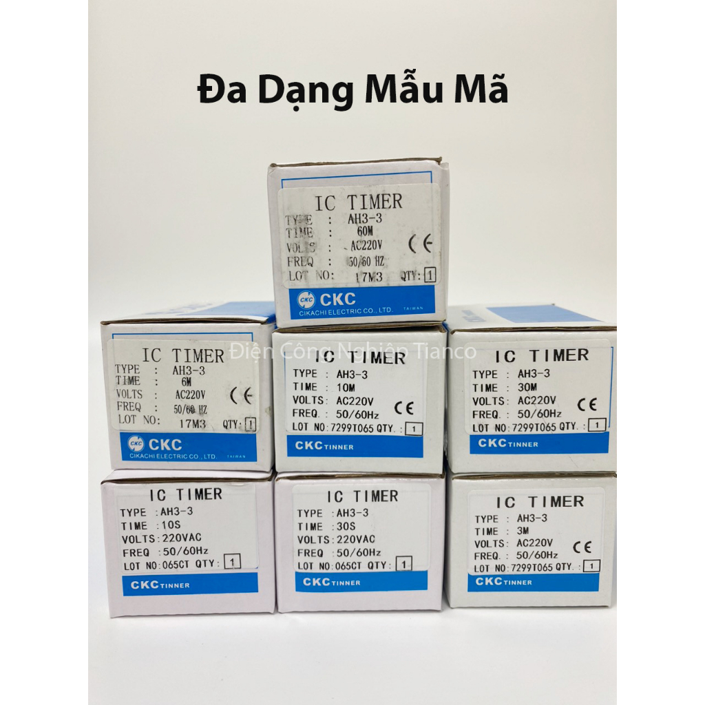 Rơ le thời gian CKC AH3-3 AC220V kèm đế