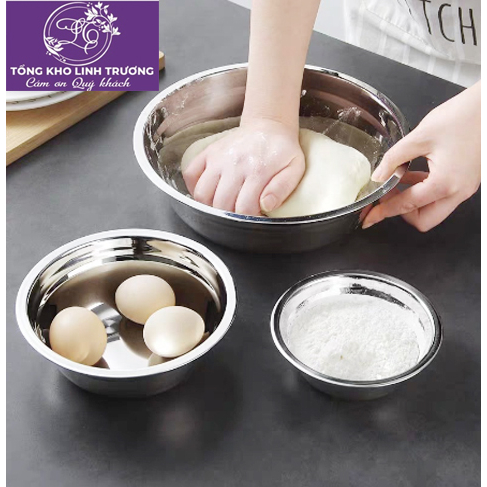 Bộ 5 bát trộn - Tô trộn - Âu trộn INOX 304 siêu đẹp size 14 -16 - 20 - 22 - 24 cm