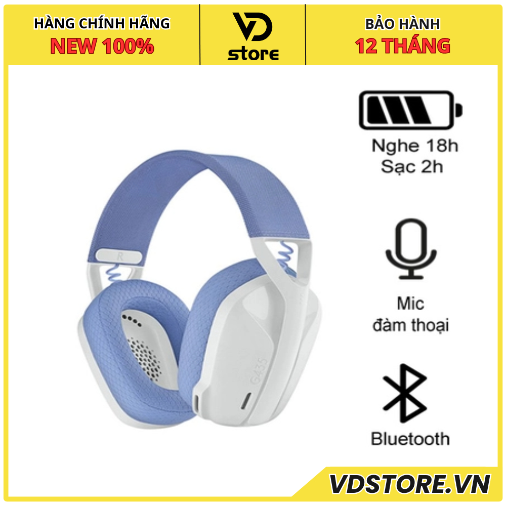 TAI NGHE LOGITECH G435 LIGHTSPEED WIRELESS/BLUETOOTH ( BLUE-WHITE )