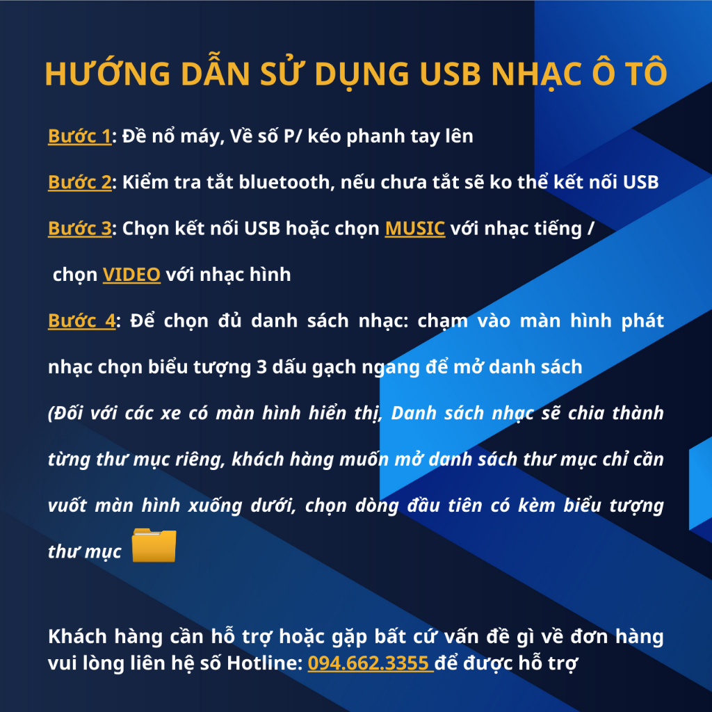 USB NHẠC HÌNH + TIẾNG CHO Ô TÔ -  - Cài nhạc theo yêu cầu - TSB