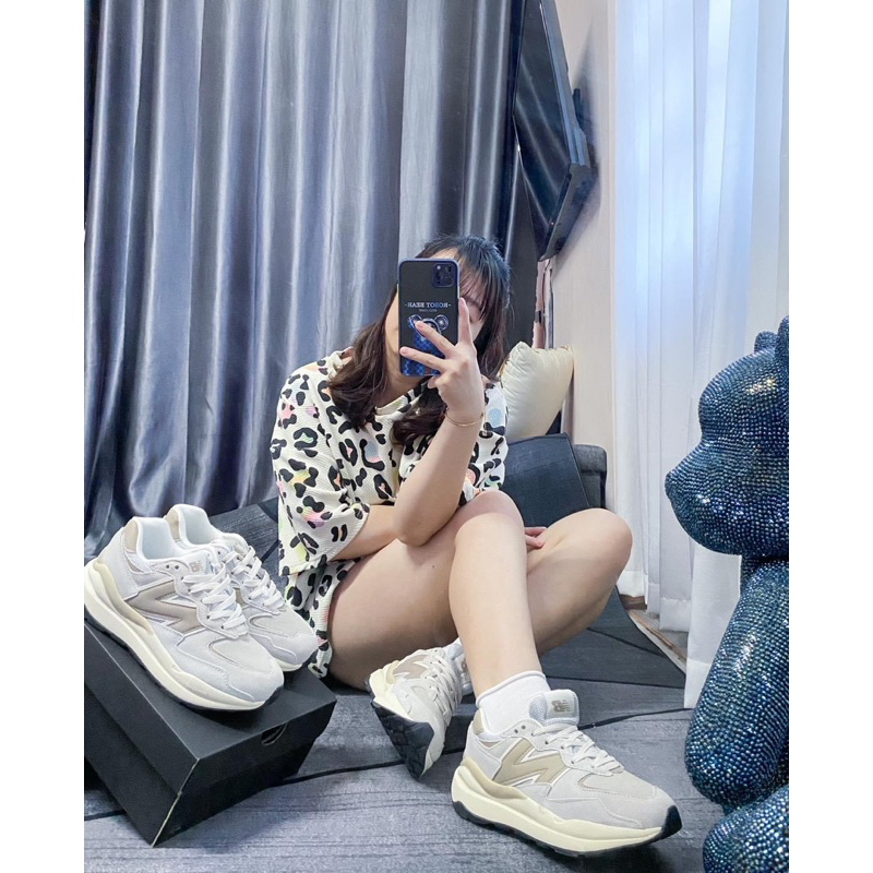 GIÀY NB 5740 KEM NÂU, NB 57/40 NÂU MẪU MỚI NAM NỮ ẢNH THẬT+FULLBOX+FREESHIP