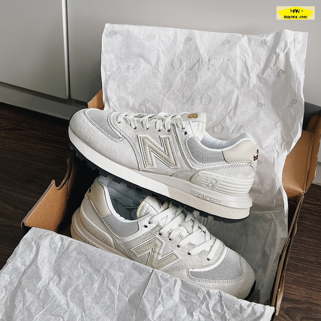 Giày New Balance 574 Legacy Ivory - NB 574 xám trắng - giày thể thao NB nam nữ đế cao, năng động đẹp nhất 2023
