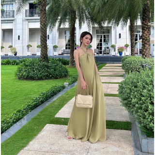 Đầm maxi cổ yếm Aurore Cloth