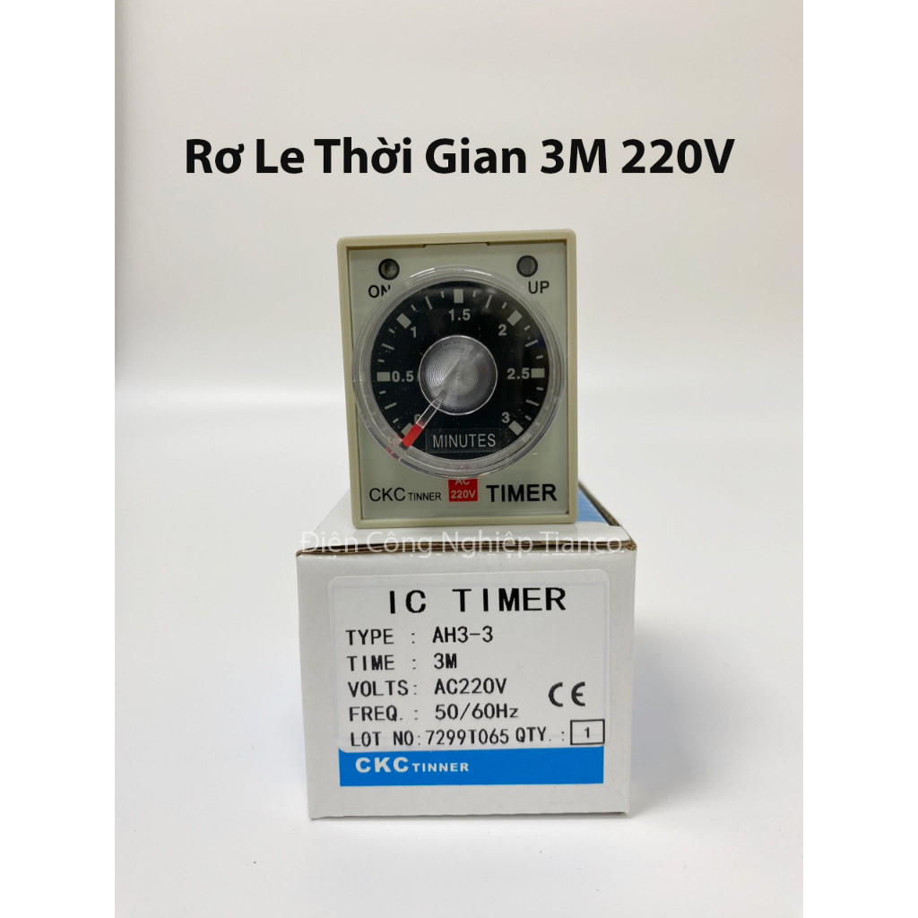 Rơ le thời gian CKC AH3-3 AC220V kèm đế