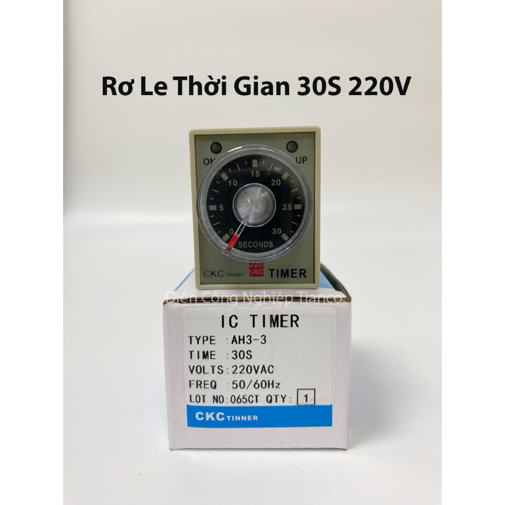 Rơ le thời gian CKC AH3-3 AC220V kèm đế