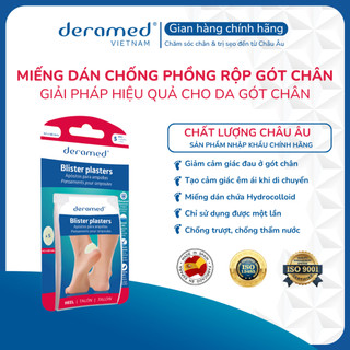 MIẾNG DÁN CHỐNG TRẦY & PHỒNG RỘP GÓT CHÂN DERAMED - HỘP 5 MIẾNG - NHẬP KHẨU CHÍNH HÃNG, SẢN XUẤT TẠI TÂY BAN NHA