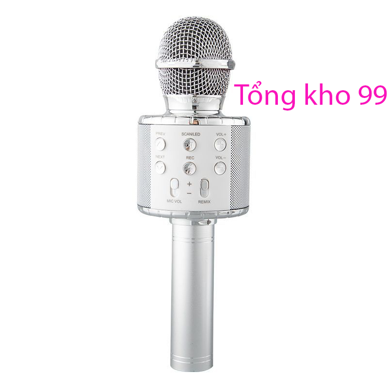 Mic Karaoke Ws-858, Micro Bluetooth Không Dây Kèm Loa, Vừa Nghe Nhạc Vừa Hát Karaoke-khosi11vd6