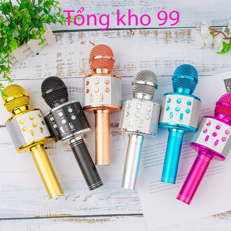Mic Karaoke Ws-858, Micro Bluetooth Không Dây Kèm Loa, Vừa Nghe Nhạc Vừa Hát Karaoke-khosi11vd6