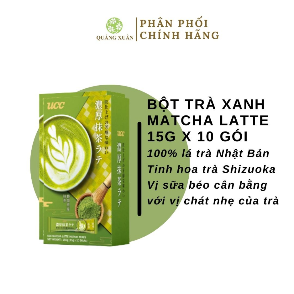 Combo Bột trà xanh UCC Matcha Latte & trà rang Hojicha