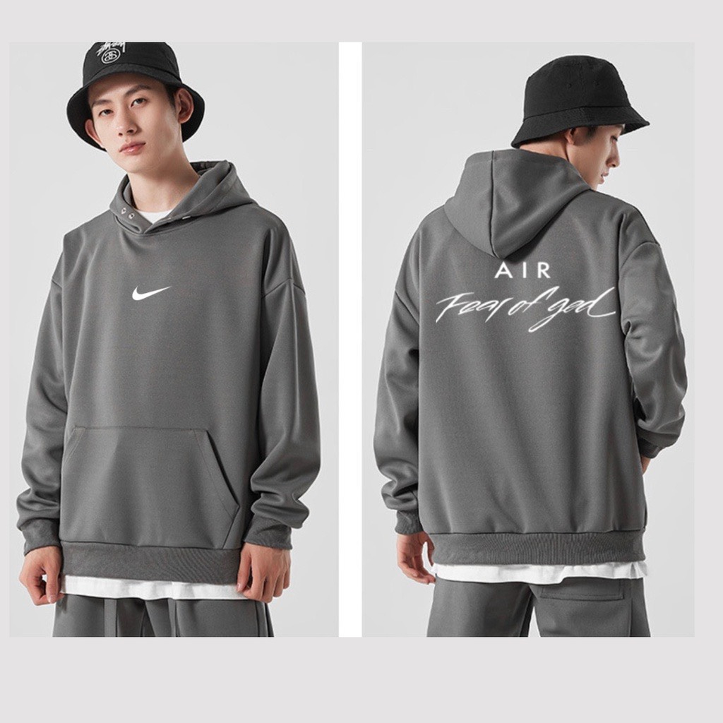 Áo hoodie nike thêu dày dặn nam nữ, hoodie nike bấm cúc tem mác đầy đủ, chất nỉ bông dày dặn,Latizia.vn n22