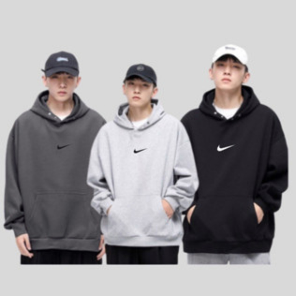 Áo hoodie nike thêu dày dặn nam nữ, hoodie nike bấm cúc tem mác đầy đủ, chất nỉ bông dày dặn,Latizia.vn n22