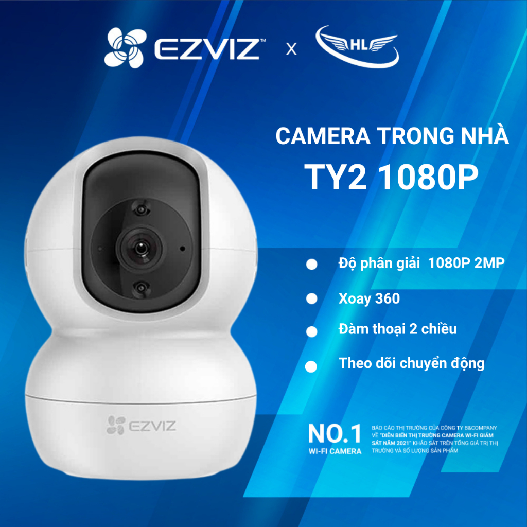 Camera WIFI trong nhà xoay 360 EZVIZ TY2 2MP hàng chính hãng