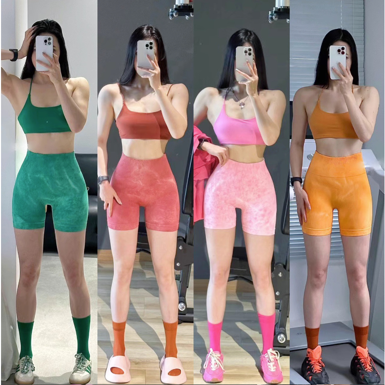 Quần đùi dệt kim tập gym yoga hàng cao cấp dày dặn D03