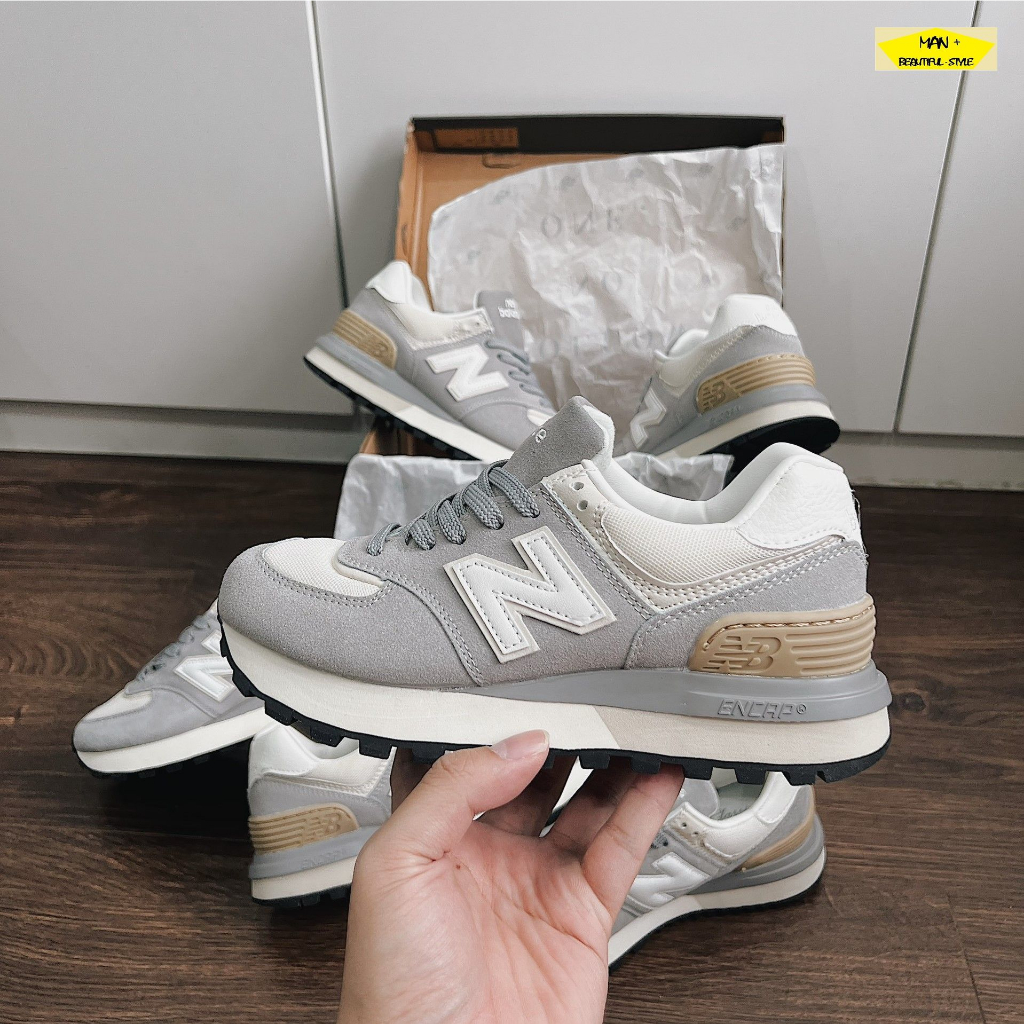 Giày New Balance 574 Legacy 'Team Away Grey Angora', giày NB 574 ghi xám, giày 574 2023, NB độn đế mẫu hot 2023