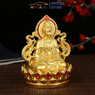 Tượng Quan Thế Âm Bồ Tát Trang Trí Taplo Ô Tô Bàn Làm Việc Bằng Hợp Kim Chắc Chắn