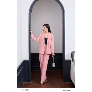 Bộ công sở áo sơ mi dài tay phối quần suông dài YOONA - YT14S044