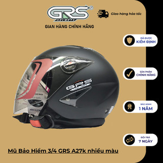 Mũ Bảo Hiểm 3/4 GRS A27k nhiều màu - kính trà
