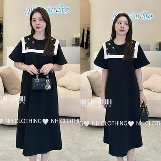 Váy xuông cát hàn mềm mát kèm tag tiểu thư sang trọng