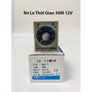 Rơ le thời gian CKC AH3-3 DC12V kèm đế