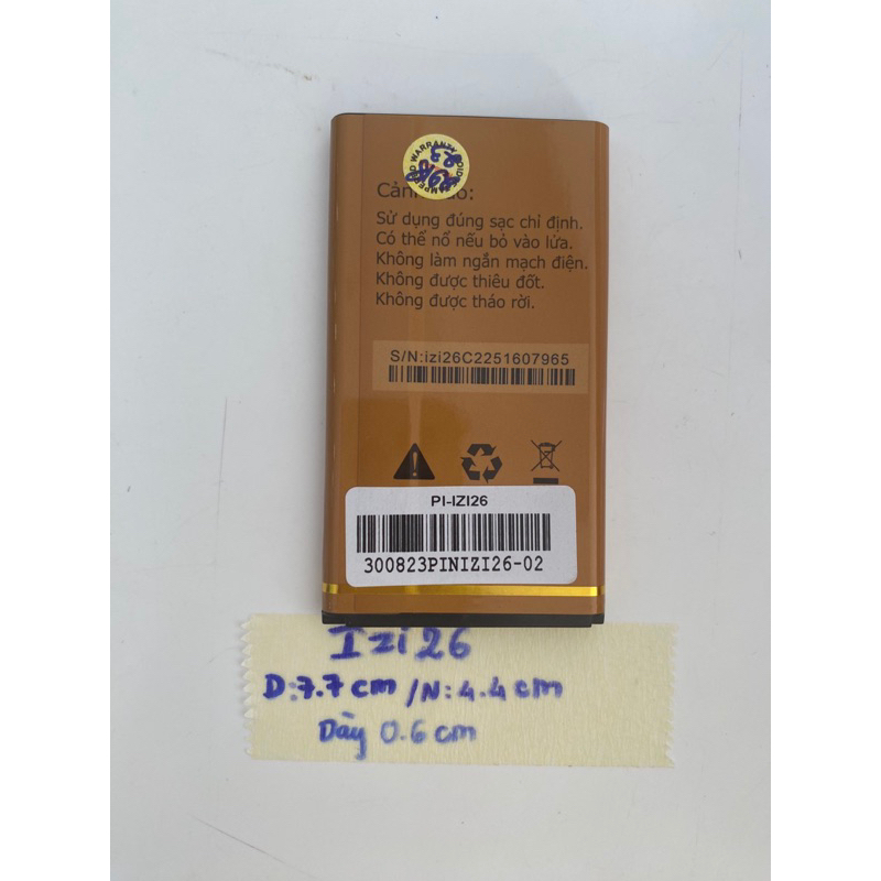 Pin Masstel Izi26 / izi S2 / izi30 chính hãng mới 100%