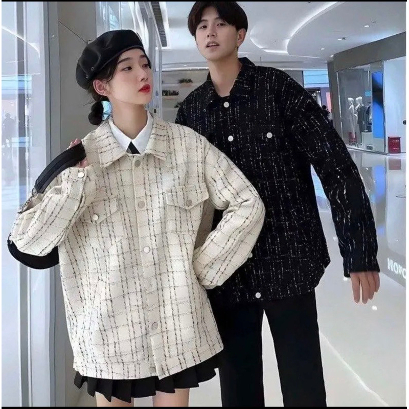 Áo dạ tweed, dài tay cho mùa thu đông năm nay