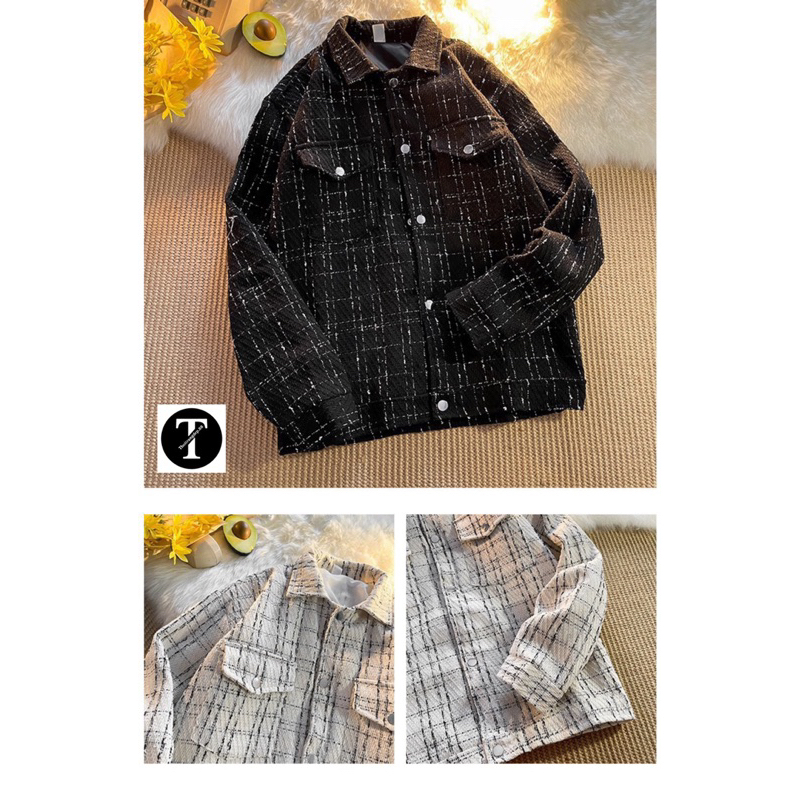 Áo dạ tweed, dài tay cho mùa thu đông năm nay