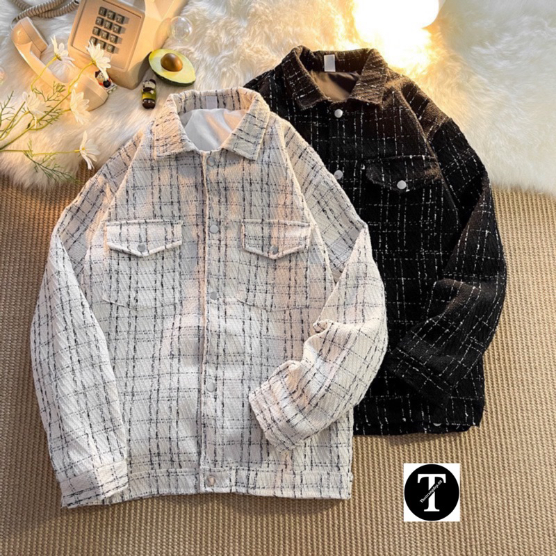 Áo dạ tweed, dài tay cho mùa thu đông năm nay