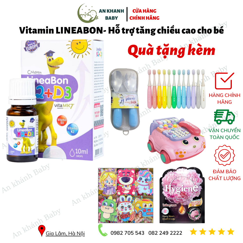 DATE MỚI NHẤT, QUÀ TỰ CHỌN LineaBon K2+D3 - Bổ sung vitamin K2, D3. Tăng