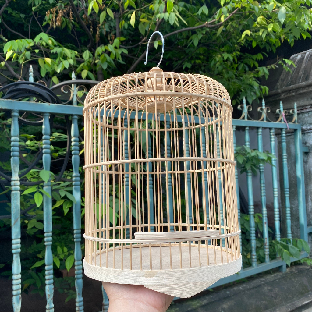 Lồng chim ốc mít, hút mật, sâu, lồng tròn kích thước 20x34cm, bước nan 1cm  - lồng chim Duy Khang
