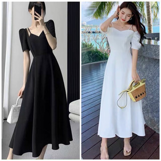 Đầm váy freesize maxi dây vai 2 màu dáng dài