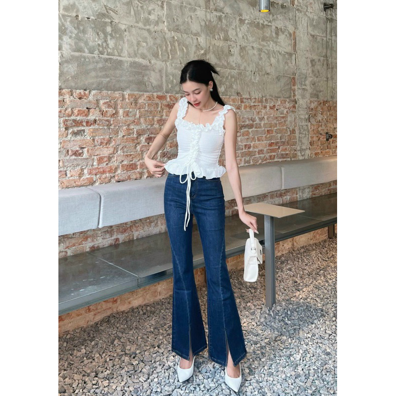 Áo hai dây phối bèo ôm dáng TK2123