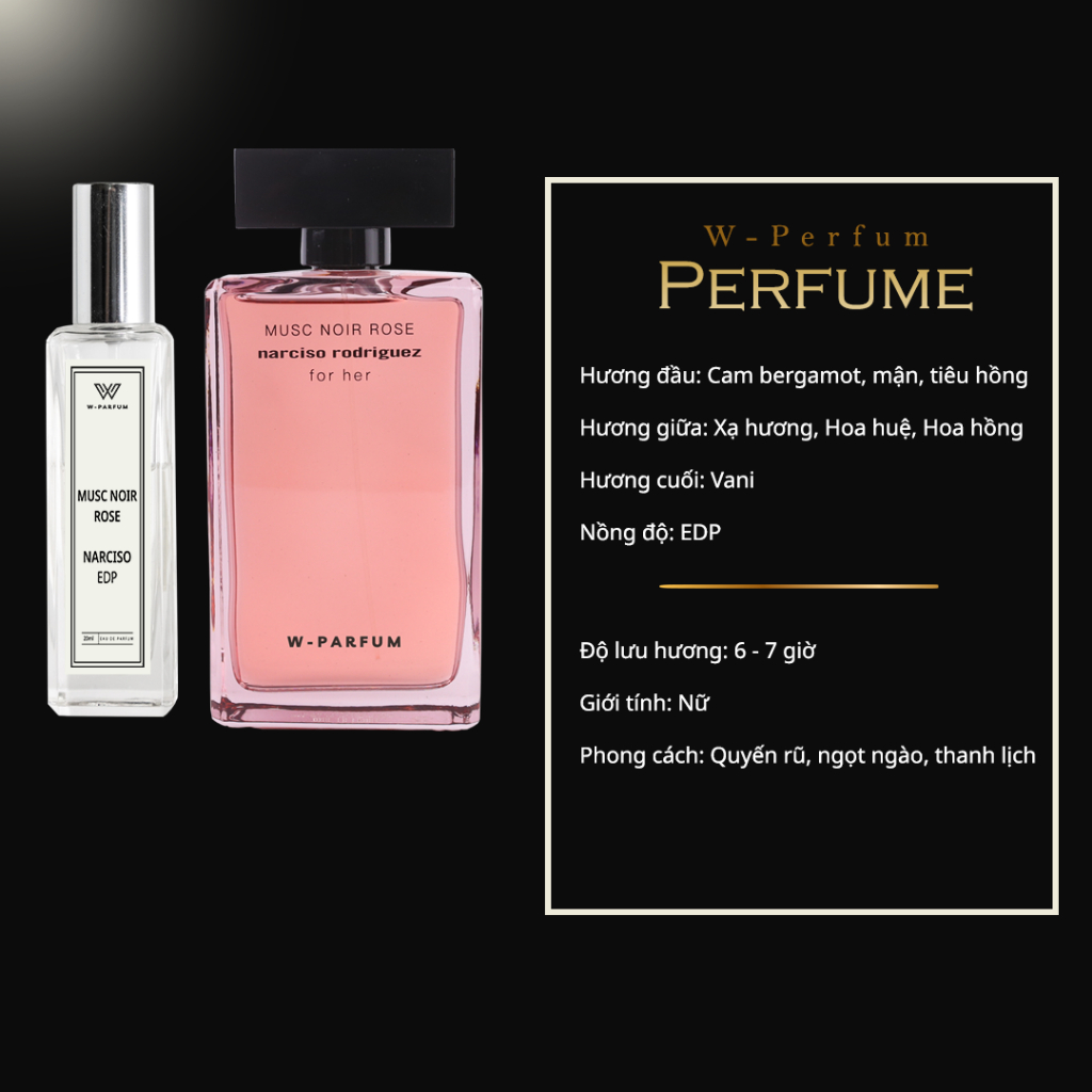 Nước Hoa Nữ Narciso chính hãng W-parfum loại Narciso Hồng, Narciso forever, Narciso Trắng, Nar Đen, Musc Noir Rose | BigBuy360 - bigbuy360.vn