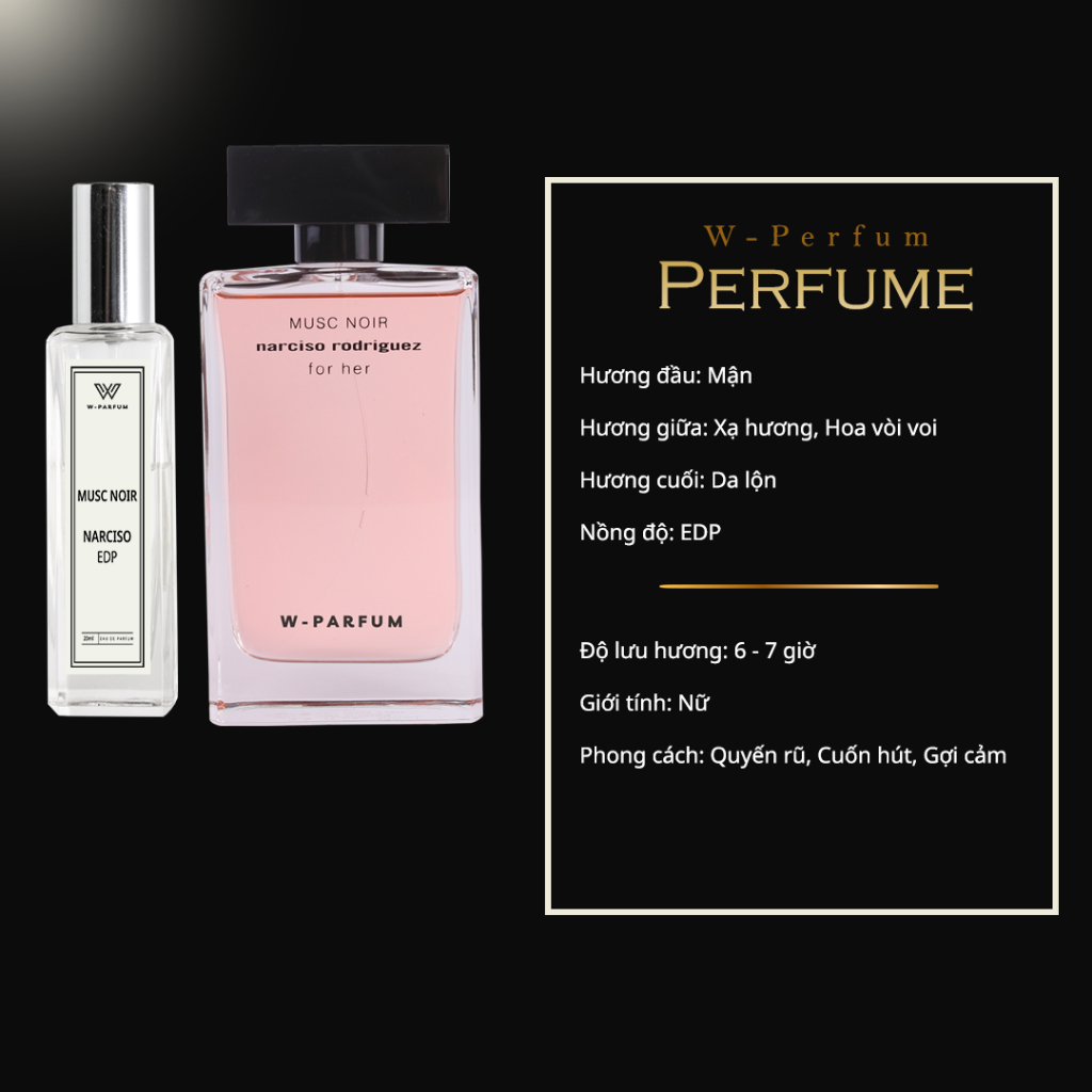 Nước Hoa Nữ Narciso chính hãng W-parfum loại Narciso Hồng, Narciso forever, Narciso Trắng, Nar Đen, Musc Noir Rose | BigBuy360 - bigbuy360.vn