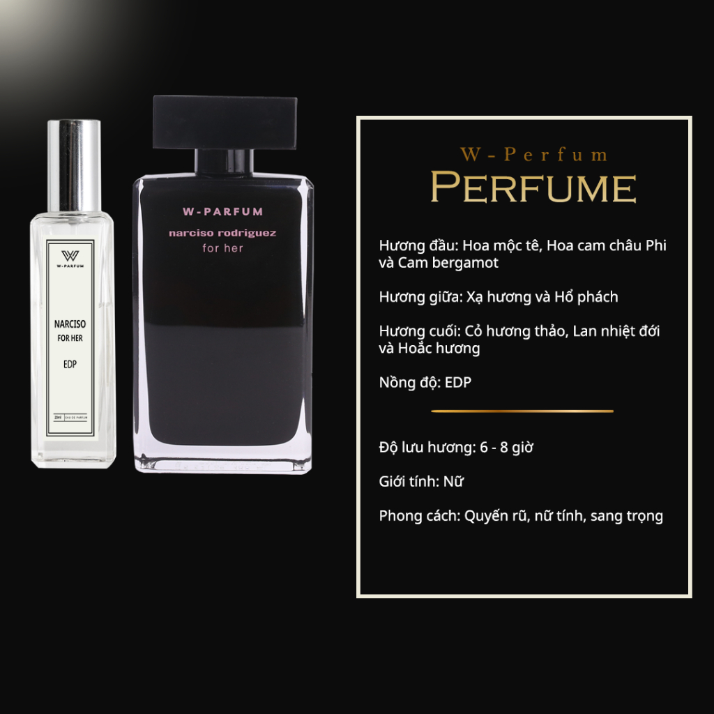 Nước Hoa Nữ Narciso chính hãng W-parfum loại Narciso Hồng, Narciso forever, Narciso Trắng, Nar Đen, Musc Noir Rose | BigBuy360 - bigbuy360.vn