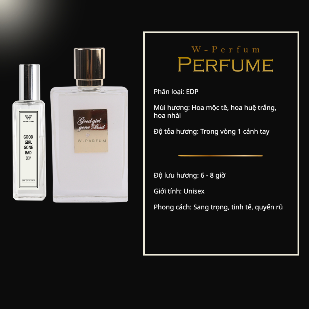 Nước Hoa Nữ Good Girl Gone Bad, Rolling In Love, Angels Share chính hãng W-Parfum nồng độ EDP Sang Trọng, Tinh Tế | BigBuy360 - bigbuy360.vn