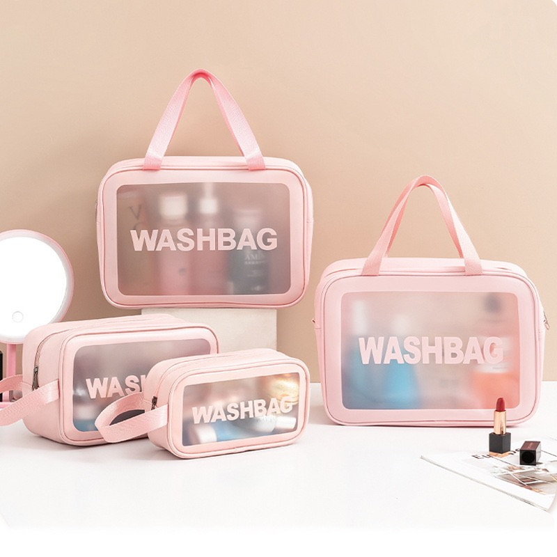 Túi đựng mỹ phẩm Bamozo washbag trong suốt có quai cao cấp