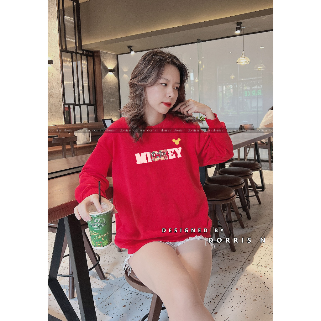 Áo dài tay MICKEY NEW nhiều màu chất liệu da cá mềm mịn không xù lông thiết kế bởi DORRIS N