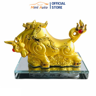 Tượng con trâu phong thủy trang trí taplo ô tô, bàn làm việc, phòng khách tặng kèm nước hoa