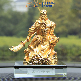 Tượng quan công bằng hợp kim chắc chắn trang trí ô tô để bàn làm việc tặng kèm nước hoa cao cấp