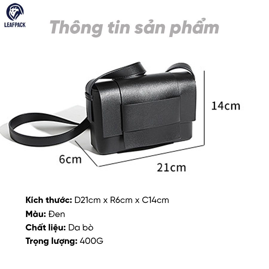 Túi Đeo Chéo Unisex - LP028 Da PU Dày Dặn Chống Nước Form Messenger Nắp Gài Tinh Tế Thời Trang Mẫu Hot Trend 2023