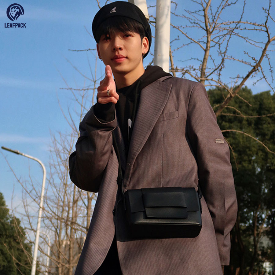 Túi Đeo Chéo Unisex - LP028 Da PU Dày Dặn Chống Nước Form Messenger Nắp Gài Tinh Tế Thời Trang Mẫu Hot Trend 2023