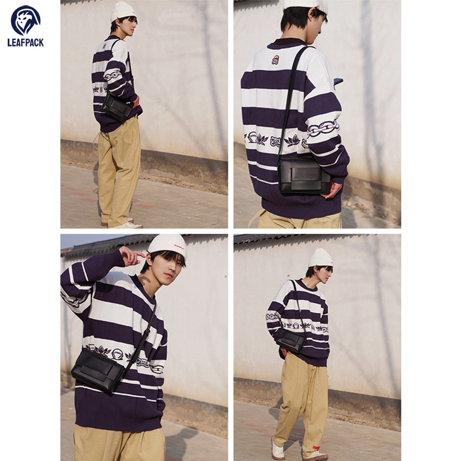 Túi Đeo Chéo Unisex - LP028 Da PU Dày Dặn Chống Nước Form Messenger Nắp Gài Tinh Tế Thời Trang Mẫu Hot Trend 2023