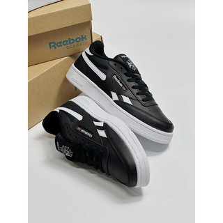 [ KHOAI SNEKAER] Giày Thể Thao Reebook_ Royal Techque Black White Gum Tennis, Giày Sneaker RB Đen Trắng Cổ Thấp