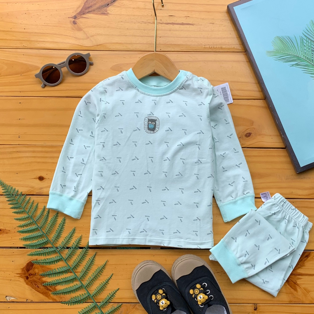 Bộ thu đông dài tay cotton cho bé, bộ mỏng cài vai bé trai, bé gái 10 - 16kg.
