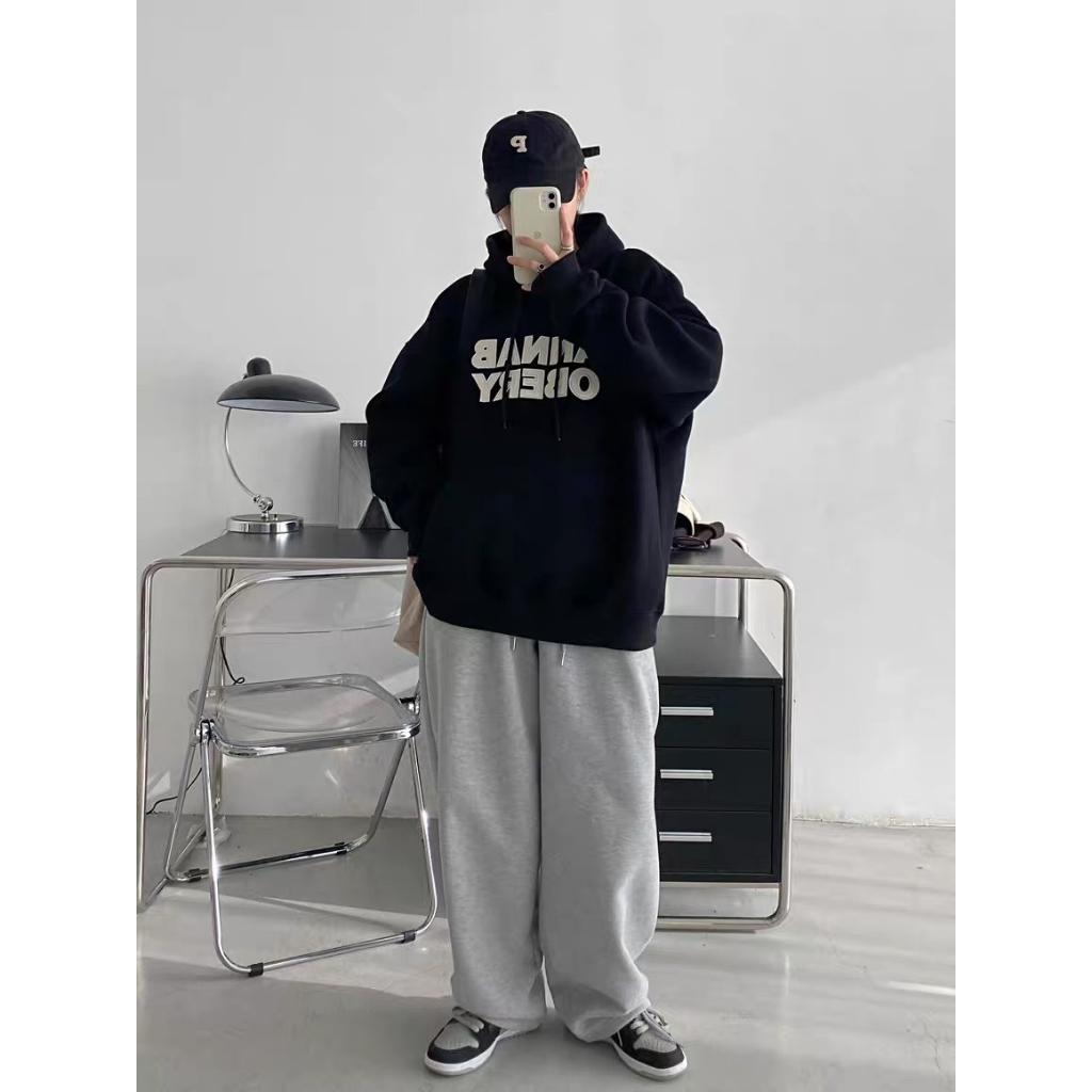 Hoodie nữ xám form rộng 2 lớp deliz, Áo nỉ có mũ rộng mặc cặp đôi nam nữ dày dặn cute hàn quốc Bunny | BigBuy360 - bigbuy360.vn