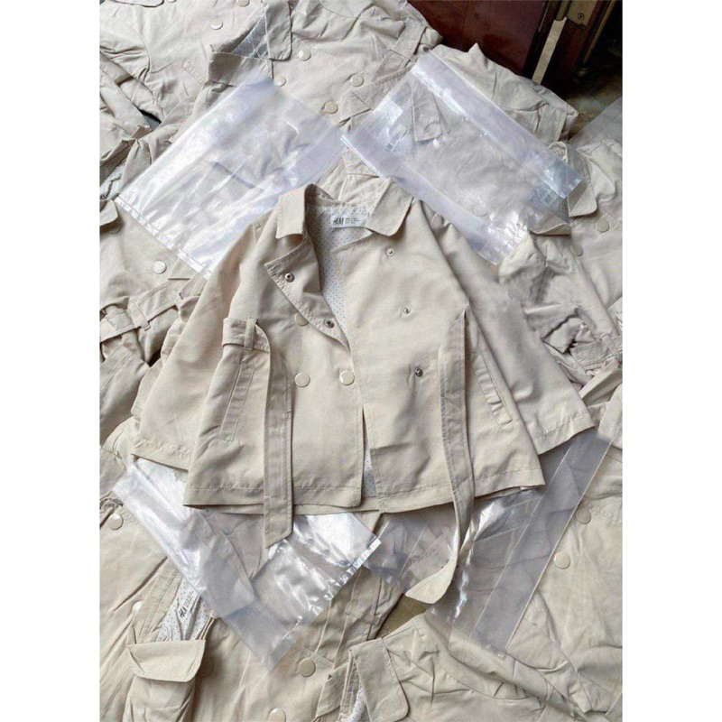 Áo kaki dáng ngắn cho bé gái