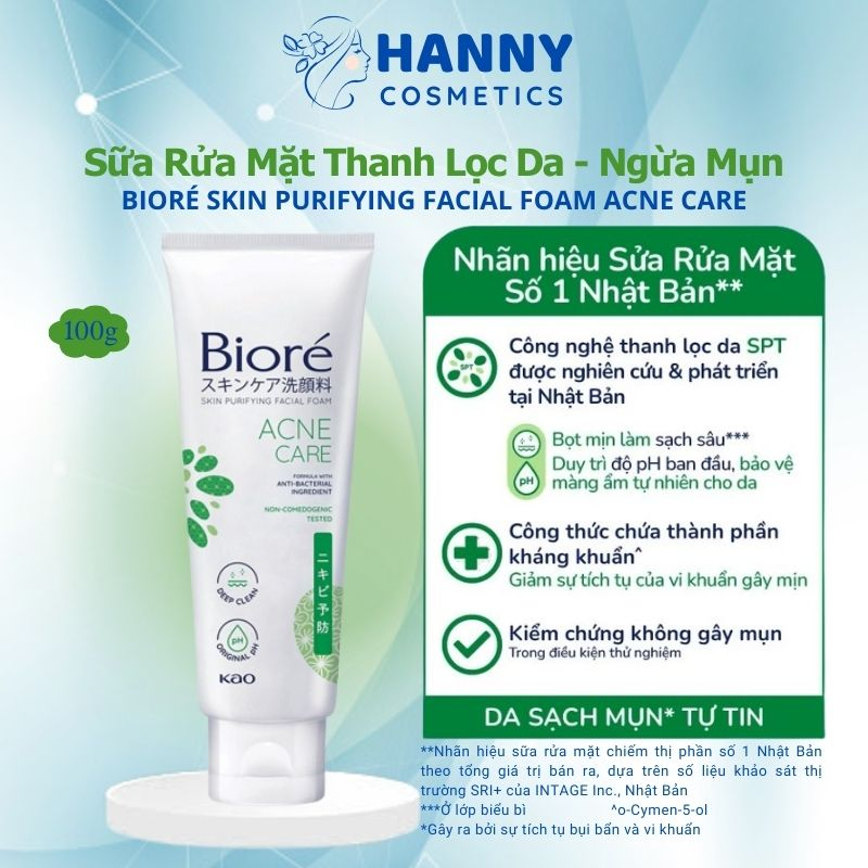 Sữa rửa mặt thanh lọc, dưỡng da Bioré, tuýp 100g, Sạch nhờn/Ngừa mụn/Dưỡng ẩm và Mịn da/Sáng da | BigBuy360 - bigbuy360.vn