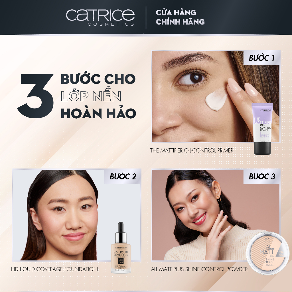 Kem nền Catrice HD Liquid Coverage Foundation che phủ tự nhiên tạo độ mịn màng cho da 30ml