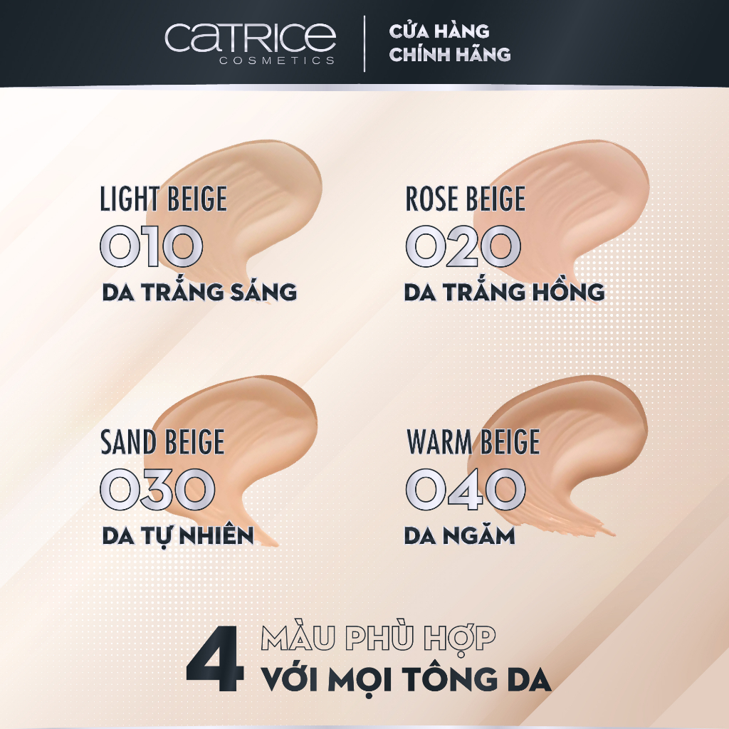 Kem nền Catrice HD Liquid Coverage Foundation che phủ tự nhiên tạo độ mịn màng cho da 30ml