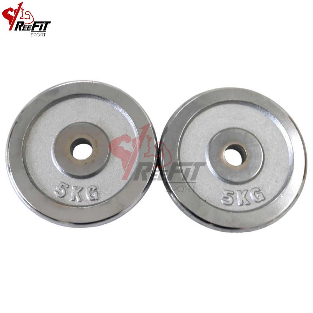 Bộ 2 tạ miếng tạ bánh tạ đĩa tạ gắn đòn crôm Reefit 5kg